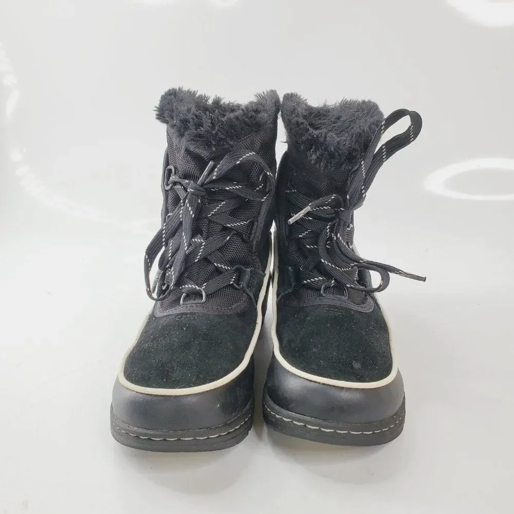 Sorel Girl's Black Torino NY2636-010 Lace Up Ankle Winter Snow Boots Size US 4